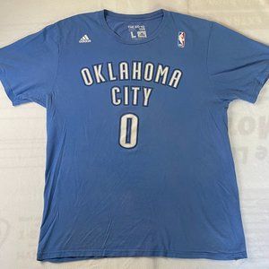 Adidas NBA Oklahoma City Thunder Russell Westbrook Jersey T-Shirt Sz Large